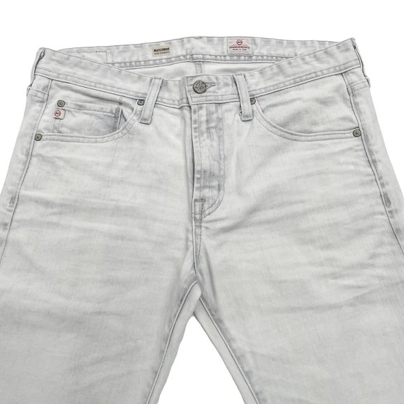 AG Adriano Goldschmied Matchbox Slim Straight Jeans - White Washed | 32 - Picture 3 of 11